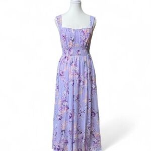 Karin Grace Lavender Floral Maxi Dress